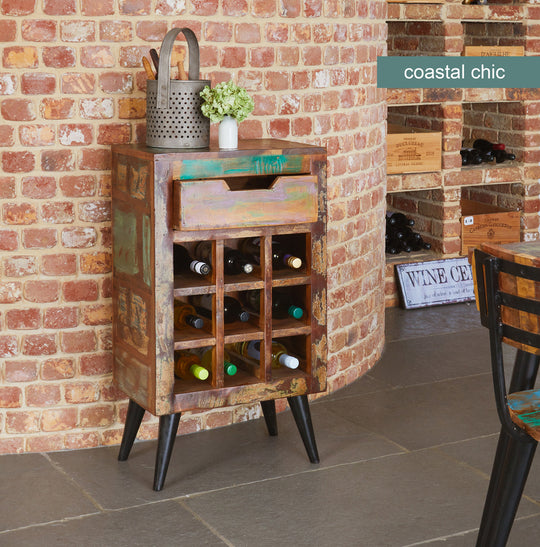 Coastal Chic Wine Rack Lamp Table