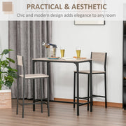 Bar Table and Stool Set| MDF and Metal Frame - Lavish Kitchen Isle