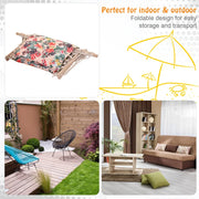 Outsunny hanging hammock chair with bright floral design, safe rope frame, and pillow top, measuring 100x106cm.