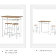 HOMCOM 3-piece dining set featuring a table and two matching chairs, perfect for home, pub, or cafe use.