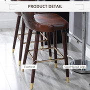 Set of 2 PU Leather Vintage Counter-Height Bar Chair - Lavish Kitchen Isle