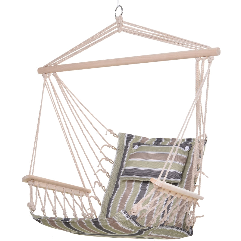 Hanging Hammock Chair Safe Rope Frame Pillow Top Bar Bright Floral- 100x106cm