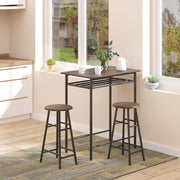 HOMCOM 3-piece dining kitchen set featuring a table and two matching chairs, perfect for home pub or cafe use.