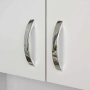 Adjustable Height Free standing Kitchen Cupboard with Shelves and Open Space- White