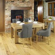 Mobel Oak Dining Table set 120cm (4 Seater)- Slate - Lavish Kitchen Isle