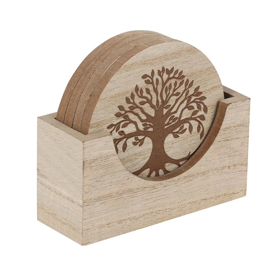 Set of 4 Tree of Life Engraved on Coasters