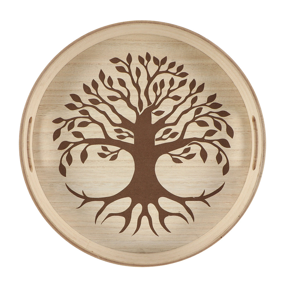 Tree of Life Engraved on Tray| D35cm Christmas Tray