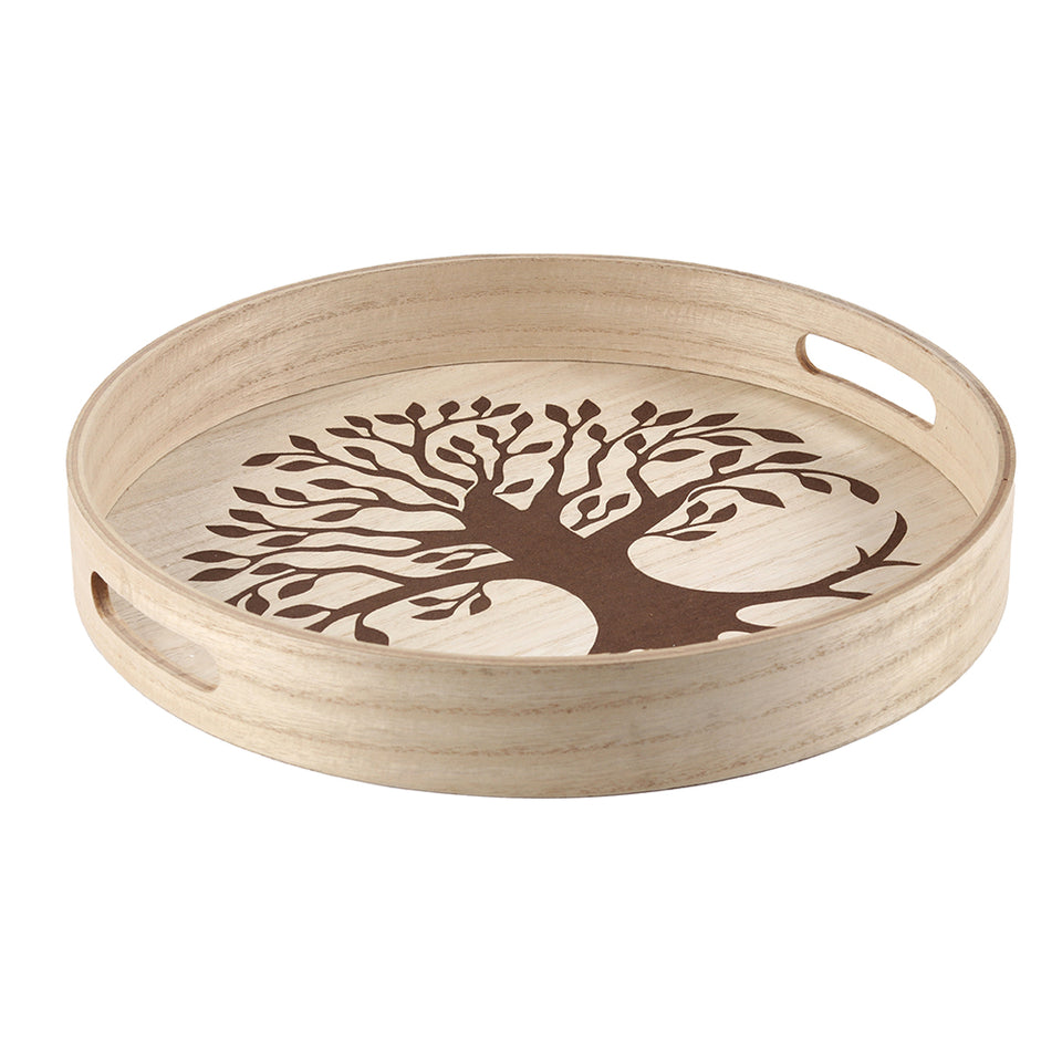 Tree of Life Engraved on Tray| D35cm Christmas Tray
