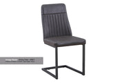 Vintage Grey Leather Dining Chair (Pack of Two) - Lavish Kitchen Isle