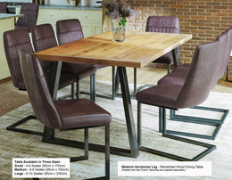 Urban Elegance - Reclaimed Dining Table (Horizontal Leg) - Lavish Kitchen Isle