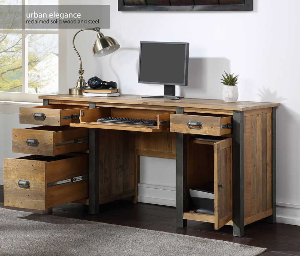 Urban Elegance - Reclaimed Twin Pedestal Home Office Desk