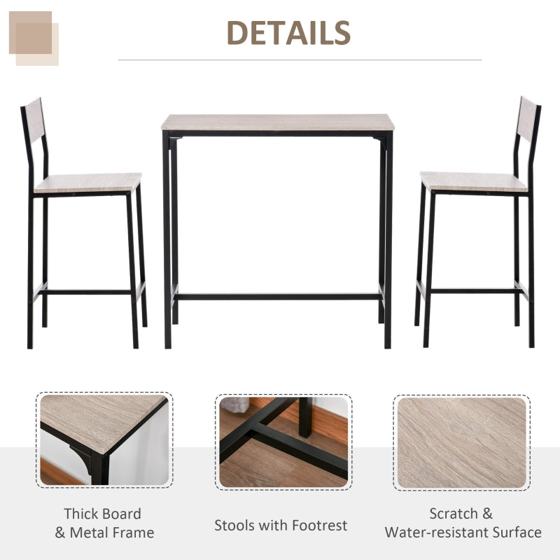 Bar Table and Stool Set| MDF and Metal Frame