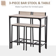 Bar Table and Stool Set| MDF and Metal Frame - Lavish Kitchen Isle