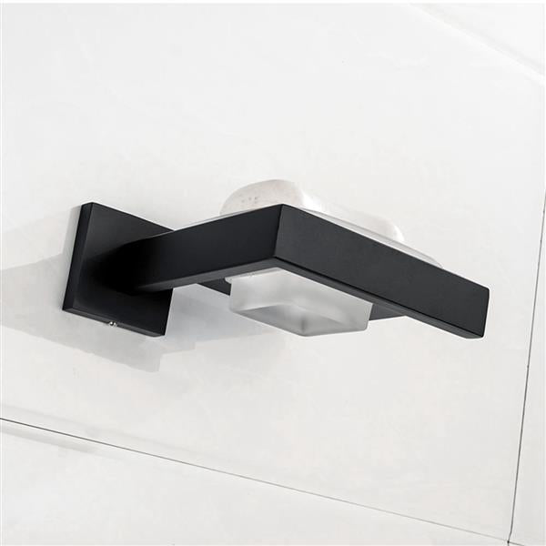 Matte Black Soap Dish Rust-Proof 304 Stainless Steel Square Soap Holder with Removable Dish