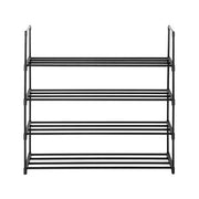Black 4-tier shoe rack from Lavish Kitchen Isle, versatile shoe tower for bedroom, entryway, hallway, and closet storage.