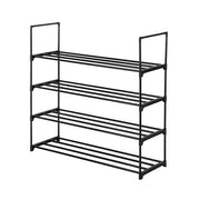 Black 4-tier shoe rack by Lavish Kitchen Isle, multi-level shoe storage organizer for bedroom, entryway, or closet.