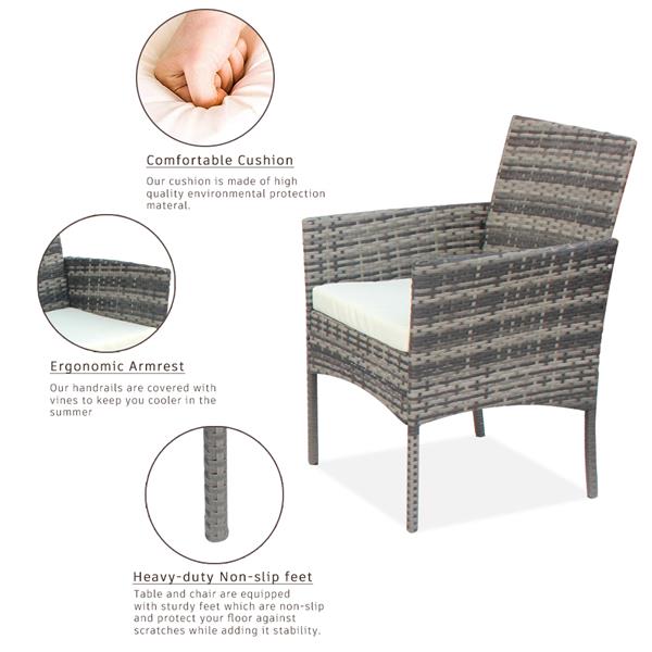 Outdoor Living Room Balcony Rattan Furniture Four-Piece-Grey