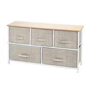 Lavish Kitchen Isle 2-tier wide closet dresser with 5 fabric drawers and metal frame, ideal for organized storage.