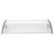 White and grey household door and window rain cover eaves canopy with bracket, designed for outdoor protection, by Lavish Kitchen Isle.