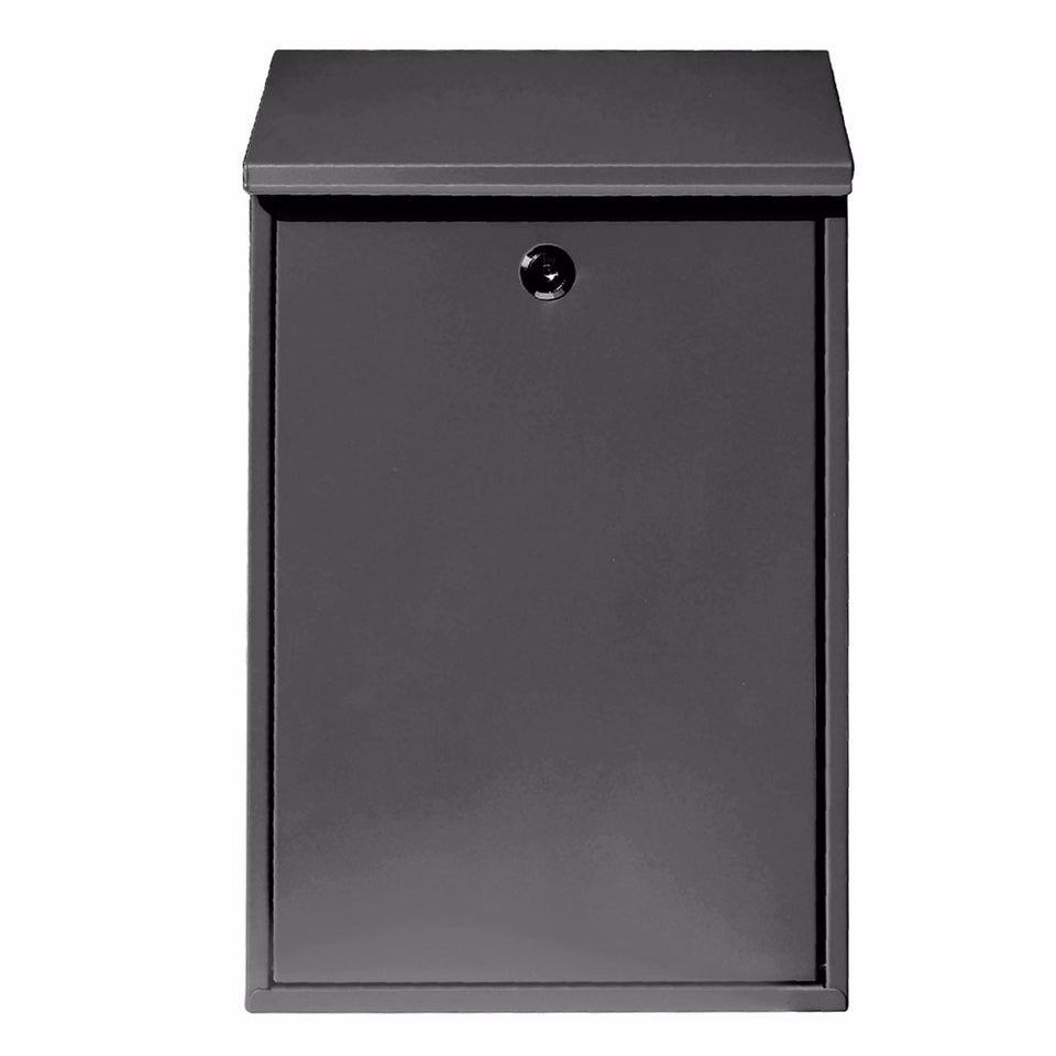Zinc Mailbox  Wall-Mounted Lockable Post Letter Box with Viewing Windows
