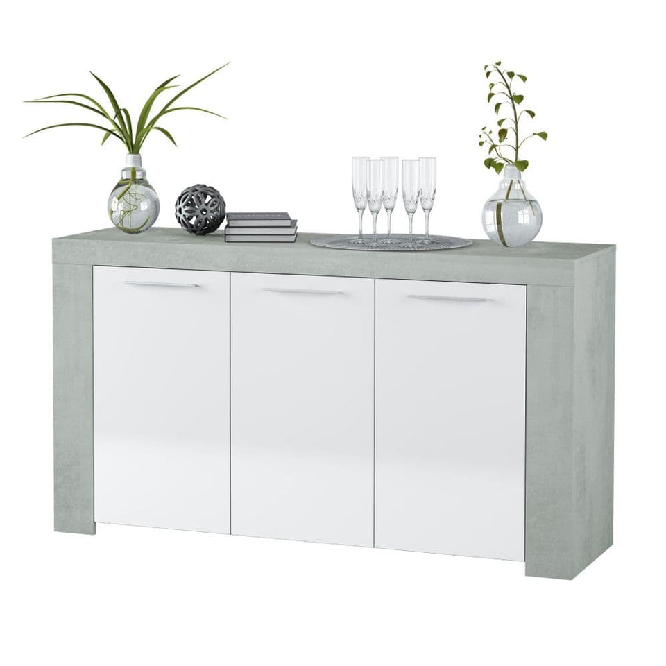 Grey and White Concrete Effect Sideboard