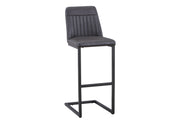 Vintage Grey Leather Bar Stool (Pack of Two) - Lavish Kitchen Isle