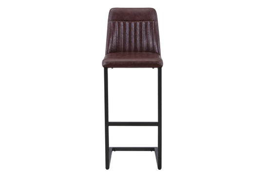Vintage Brown Leather Bar Stool (Pack of Two)