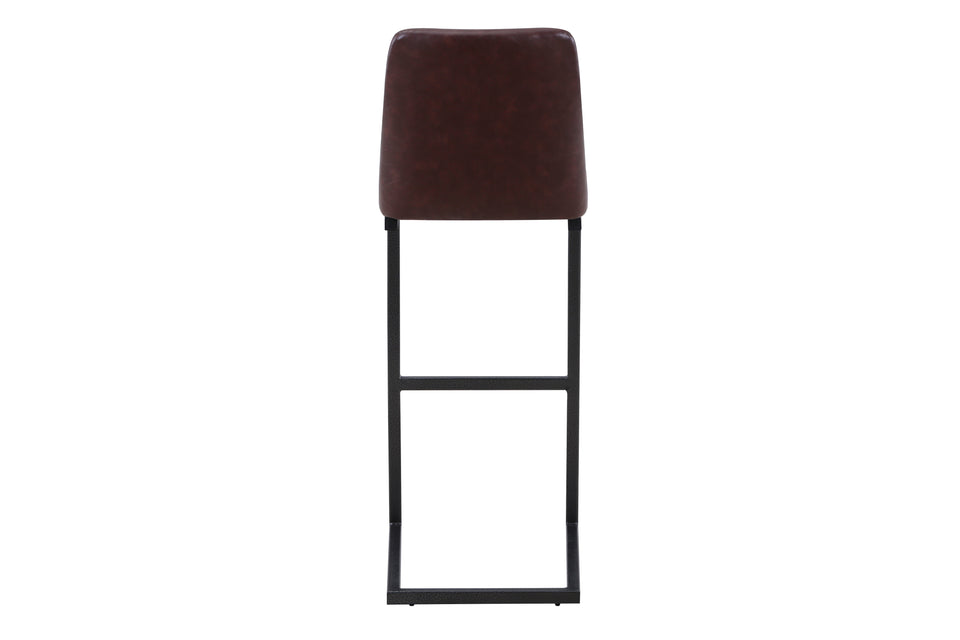 Vintage Brown Leather Bar Stool (Pack of Two)