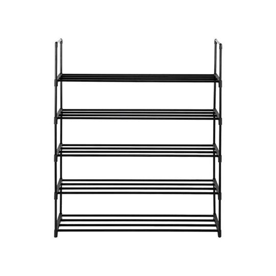 5 Tiers Shoe Rack Shoe Tower Shelf Storage Organizer For Bedroom, Entryway- Black