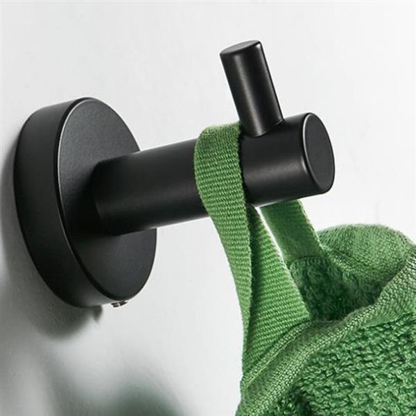 Stainless Steel Bathroom Accessories Set of Robe Hook, Towel Ring, Bar Tissue Holder