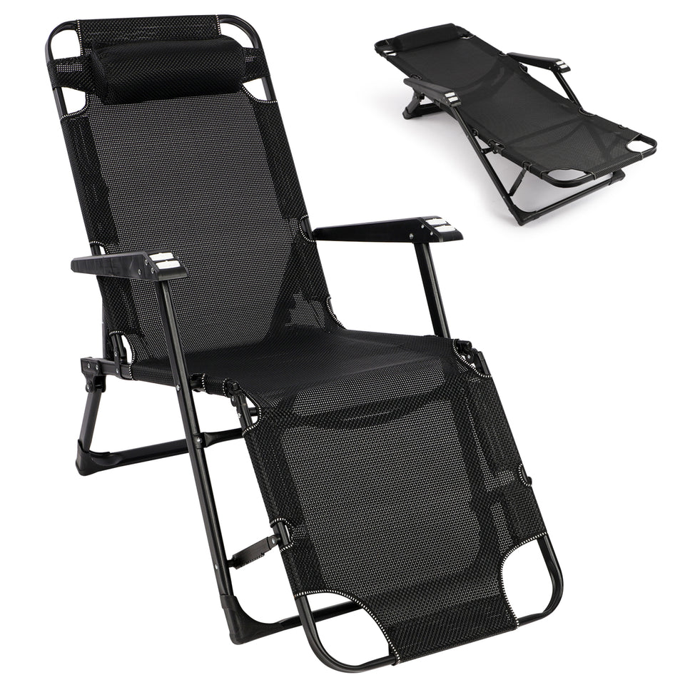 Sunloungers Folding Recliner Zero Gravity Garden Chair with Removable Headrest