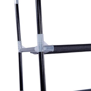 Black 10-tier non-woven fabric shoe rack with handle, simple assembly and sturdy design from Lavish Kitchen Isle.