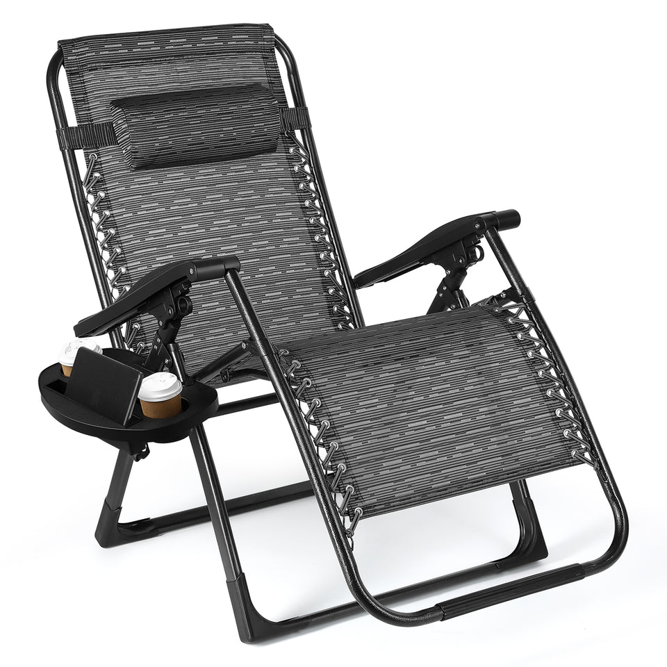 Lavish Kitchen Isle Sun Lounger Recliner Beach Chair Patio Lounger- Grey