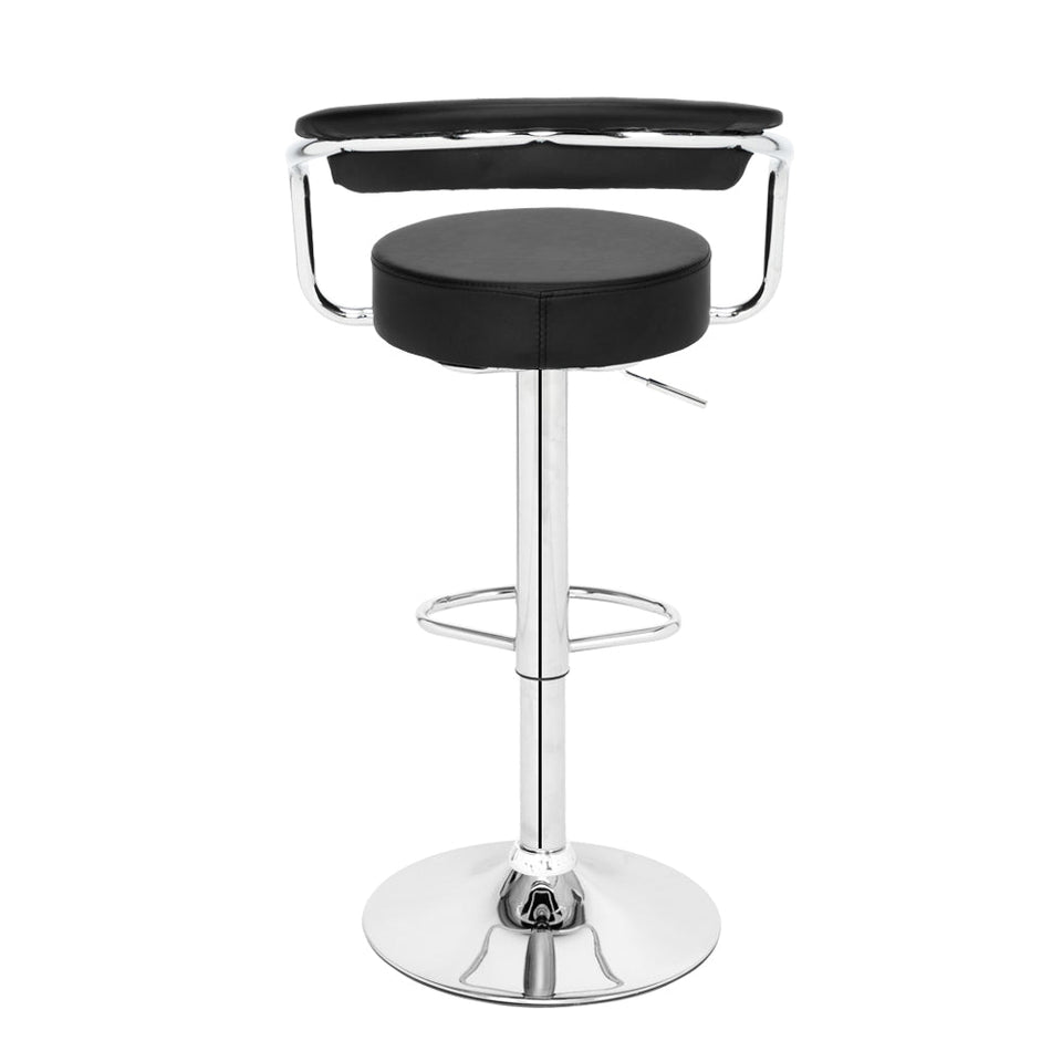 High-grade Round Back Cushion Bar Stool- Black-Lavish Kitchen Island