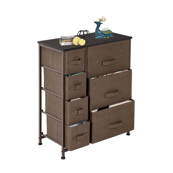 Dresser with 7 Drawers for Bedroom, Hallway, Closet, Office Organization- Brown