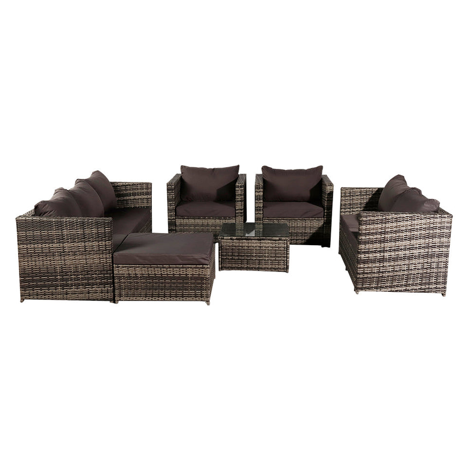 8-Seat Rattan Furniture Outdoor Sofa Dark Grey-Lavish Kitchen Island