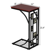 Brown iron side table with a modern design, ideal as a coffee table for living rooms, from Lavish Kitchen Isle.