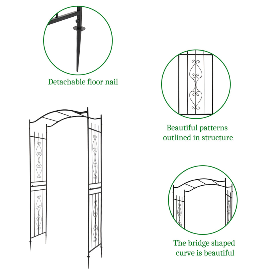 Bridge Roof Wrought Iron Arches Plant Climbing Frame Garden Arbour Steel Frame