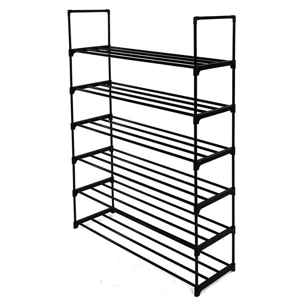 6 Tiers Shoe Rack Shoe Tower Shelf Storage Organiser For Bedroom, Entryway, Hallway, and Closet Black Colour