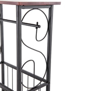 Lavish Kitchen Isle multifunctional bathroom side table with wooden surface and metal legs, perfect for indoor use and coffee stations.