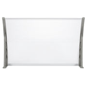 White and grey household door and window rain cover eaves canopy with bracket, designed for outdoor weather protection.