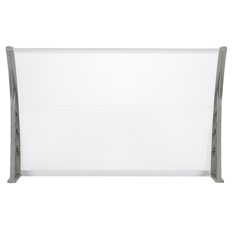 Household Application Door & Window Rain Cover Eaves Canopy White & Grey Bracket- HT-120 x 80