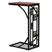 Brown iron side table coffee table from Lavish Kitchen Isle, featuring a sturdy metal frame and sleek design.