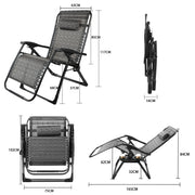 Lavish Kitchen Isle Sun Lounger Recliner Beach Chair Patio Lounger- Grey
