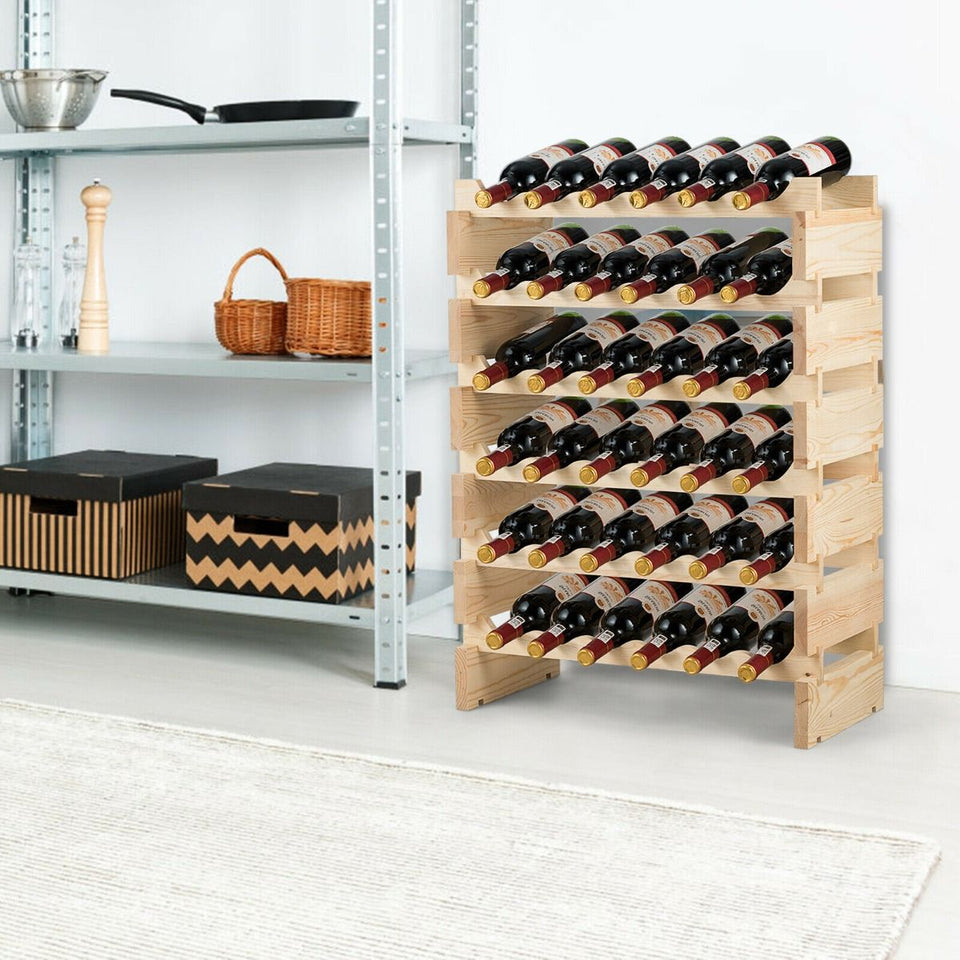 6 Tier Wine Rack with stackable Design for 36 Bottle