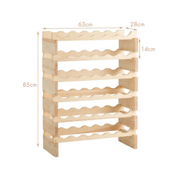 6 Tier Wine Rack with stackable Design for 36 Bottle