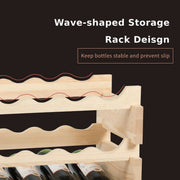 COSTWAY 6 tier wine rack with stackable design, holding up to 36 bottles, showcasing elegant wood and metal construction.