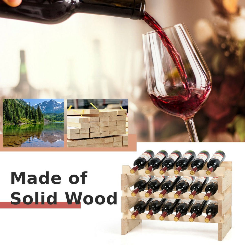6 Tier Wine Rack with stackable Design for 36 Bottle