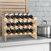 COSTWAY 6 tier wine rack with stackable design holding 36 bottles, showcasing sleek wood and metal construction.