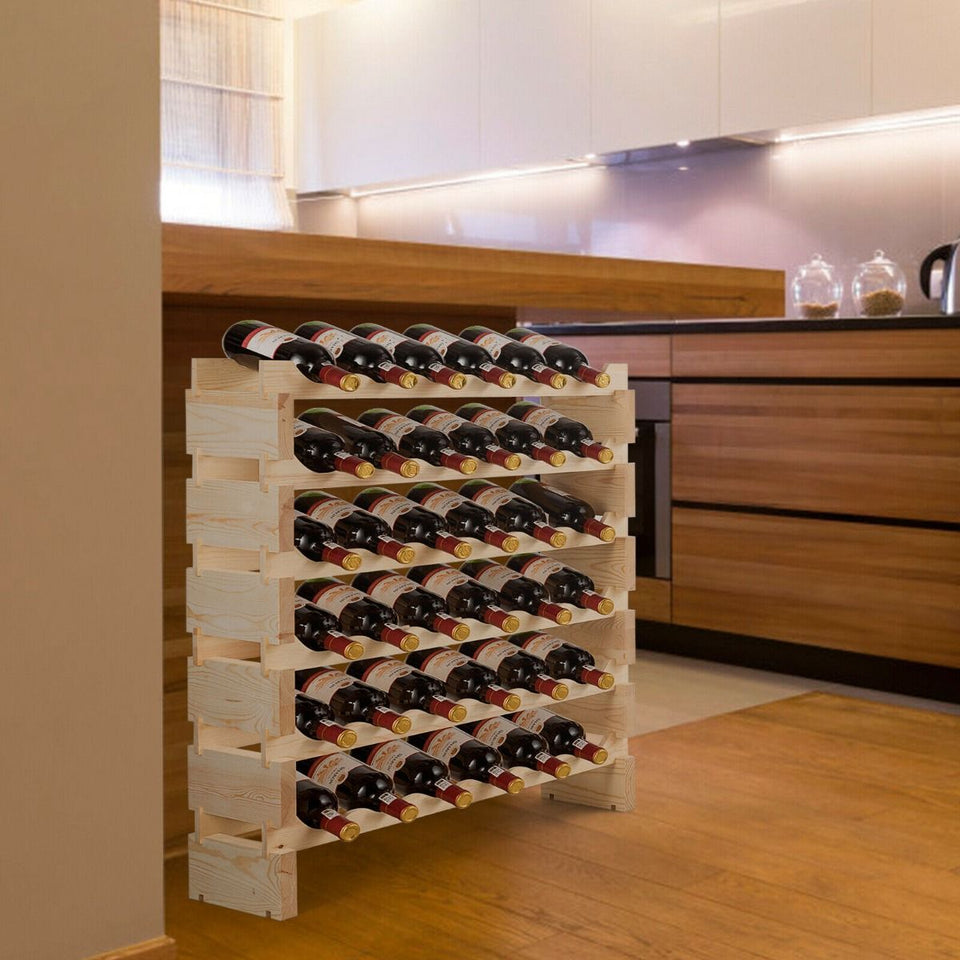 6 Tier Wine Rack with stackable Design for 36 Bottle